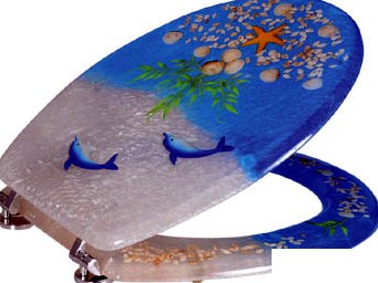 Polyresin decorative toilet seats
